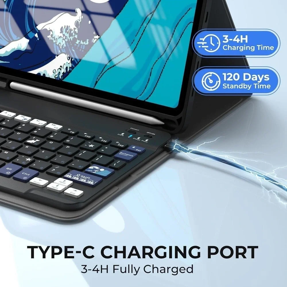 OHY iPad Air 11 WK80 Wireless Backlit Keyboard Case Adjustable Angle Magnetic‎